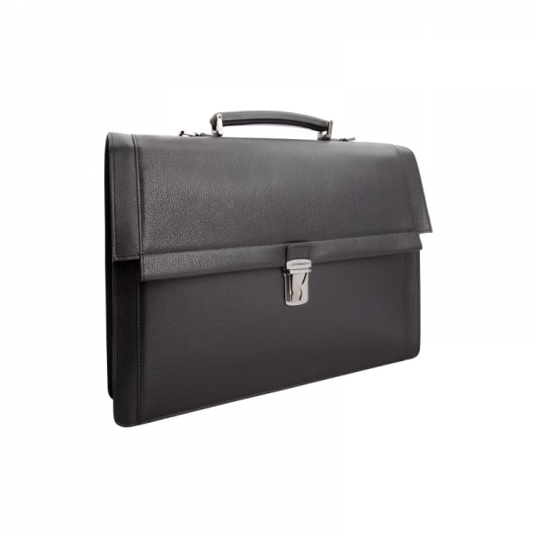 Moreschi 2000001006917 Calfskin Leather business briefcase Black
