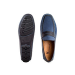 Moreschi Bahamas Perforated Nubuck Driving Loafers Navy
