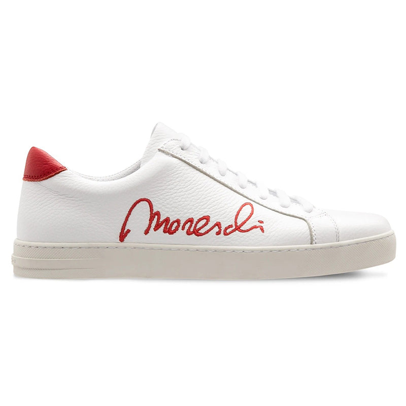 Moreschi 2000001113622 Deerskin Signature Sneakers White Red