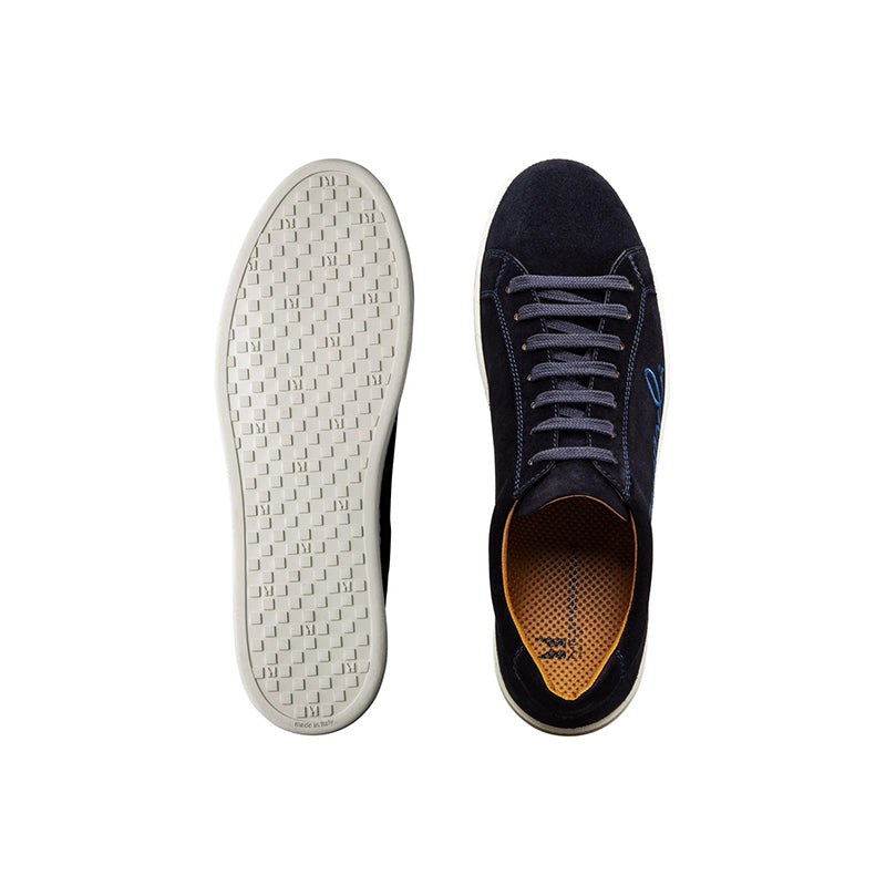 Moreschi 2000001113929 Suede Signature Sneakers Dark Blue