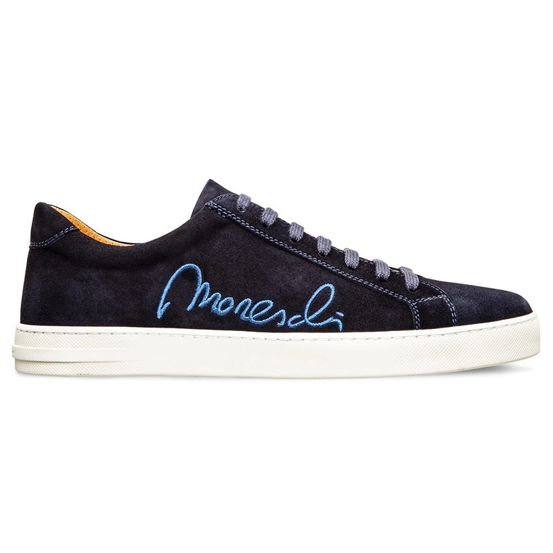 Moreschi 2000001113929 Suede Signature Sneakers Dark Blue