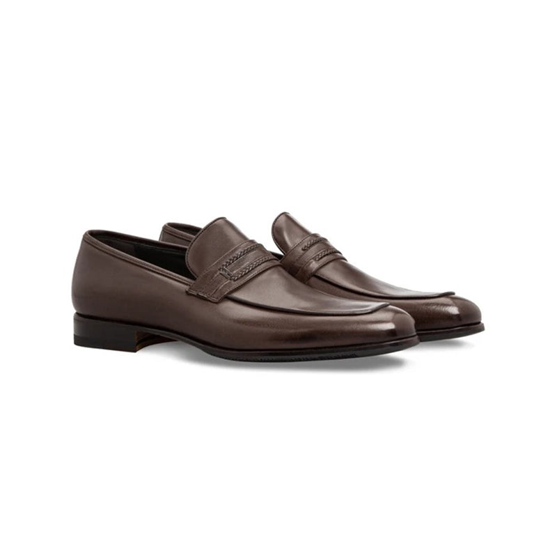 Moreschi 2000001246405 Buffalo Loafer Shoes Dark Brown