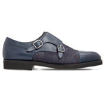 Moreschi 2000001246696 Calfskin Double Buckle Shoes Blue