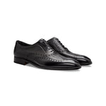 Moreschi 228544C Deerskin & Calfskin Oxford Shoes Black