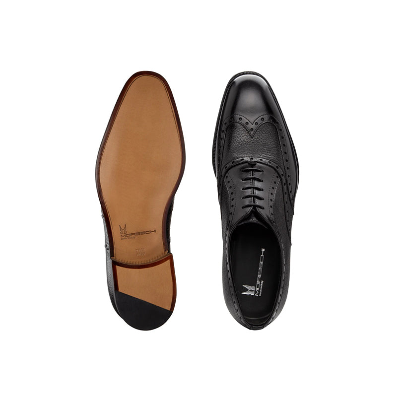 Moreschi 228544C Deerskin & Calfskin Oxford Shoes Black