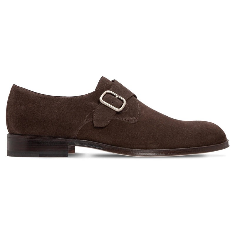 Moreschi 228785 Suede Monkstrap Shoes Dark Brown