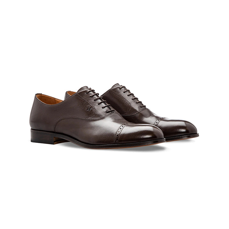 Moreschi 228881 Buffalo Leather Oxford Dark Brown