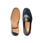 Moreschi 270532C Crocodile Printed Leather Loafers Navy Blue