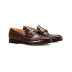 Moreschi 271412C Crocodile Printed Leather Loafers Brown