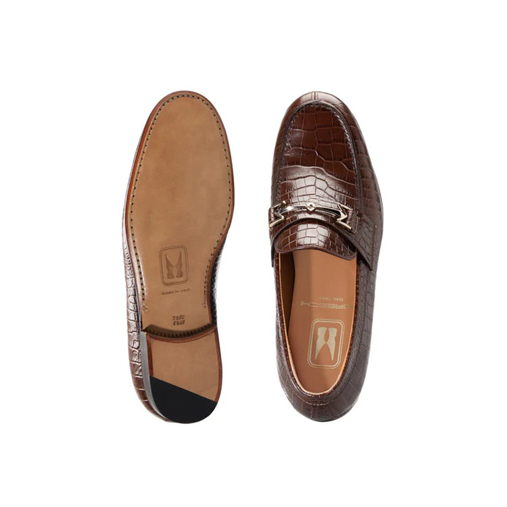Moreschi 271412C Crocodile Printed Leather Loafers Brown
