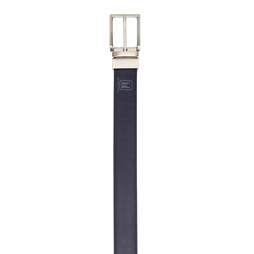 Moreschi 307011 Calfskin Twinface Belt Navy Blue / Dark Brown