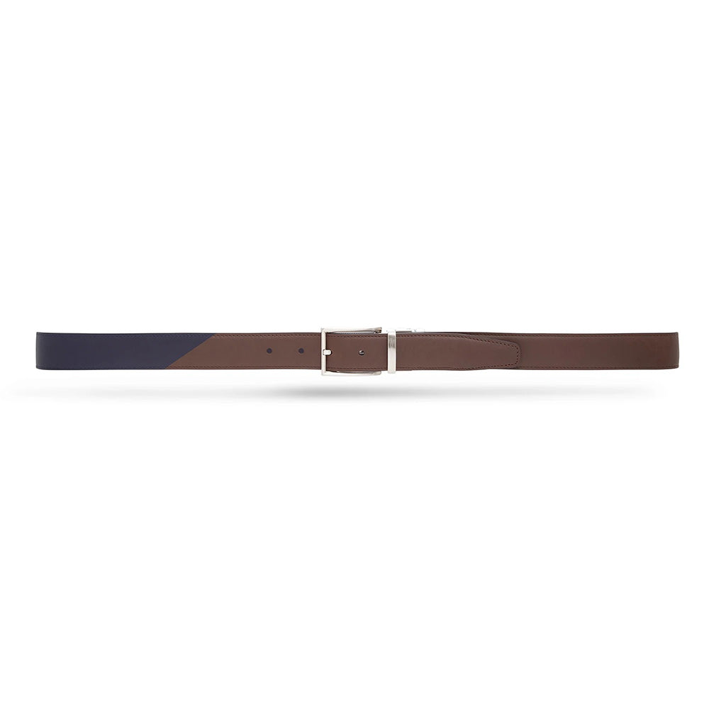 Moreschi 307011 Calfskin Twinface Belt Navy Blue / Dark Brown