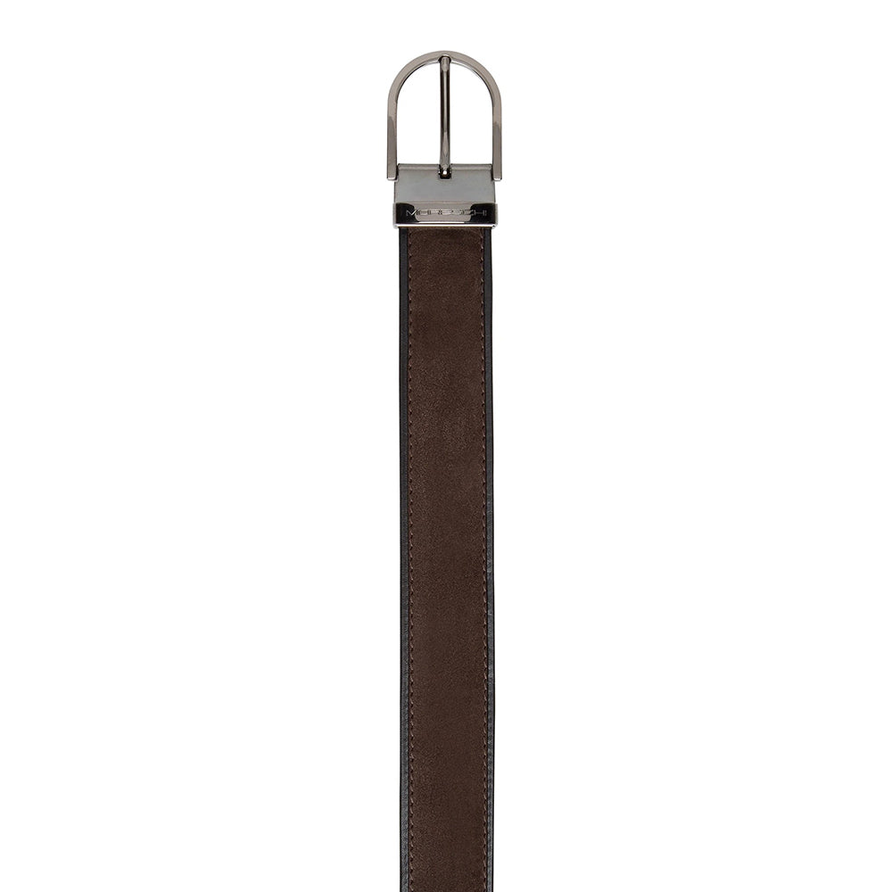 Moreschi 307028 Suede Belt Dark Brown / Black