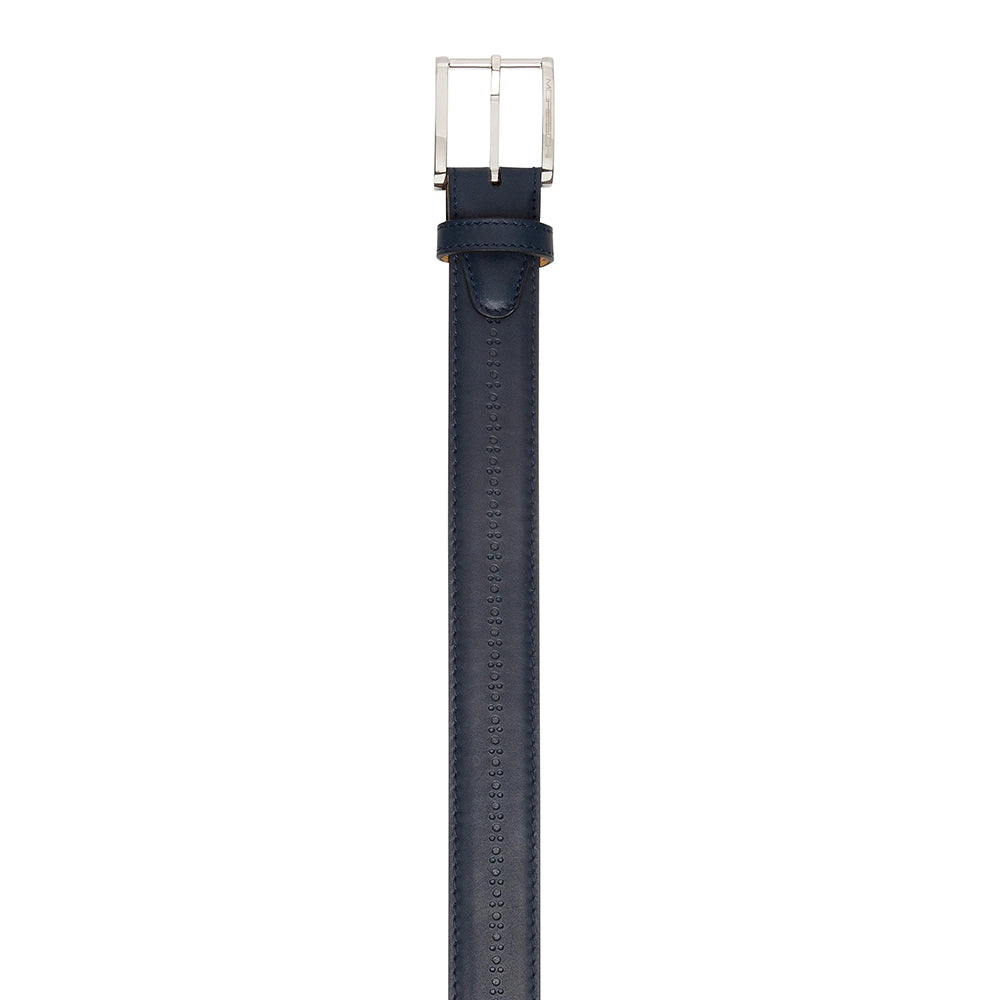 Moreschi 307025A Calfskin Belt Navy Blue
