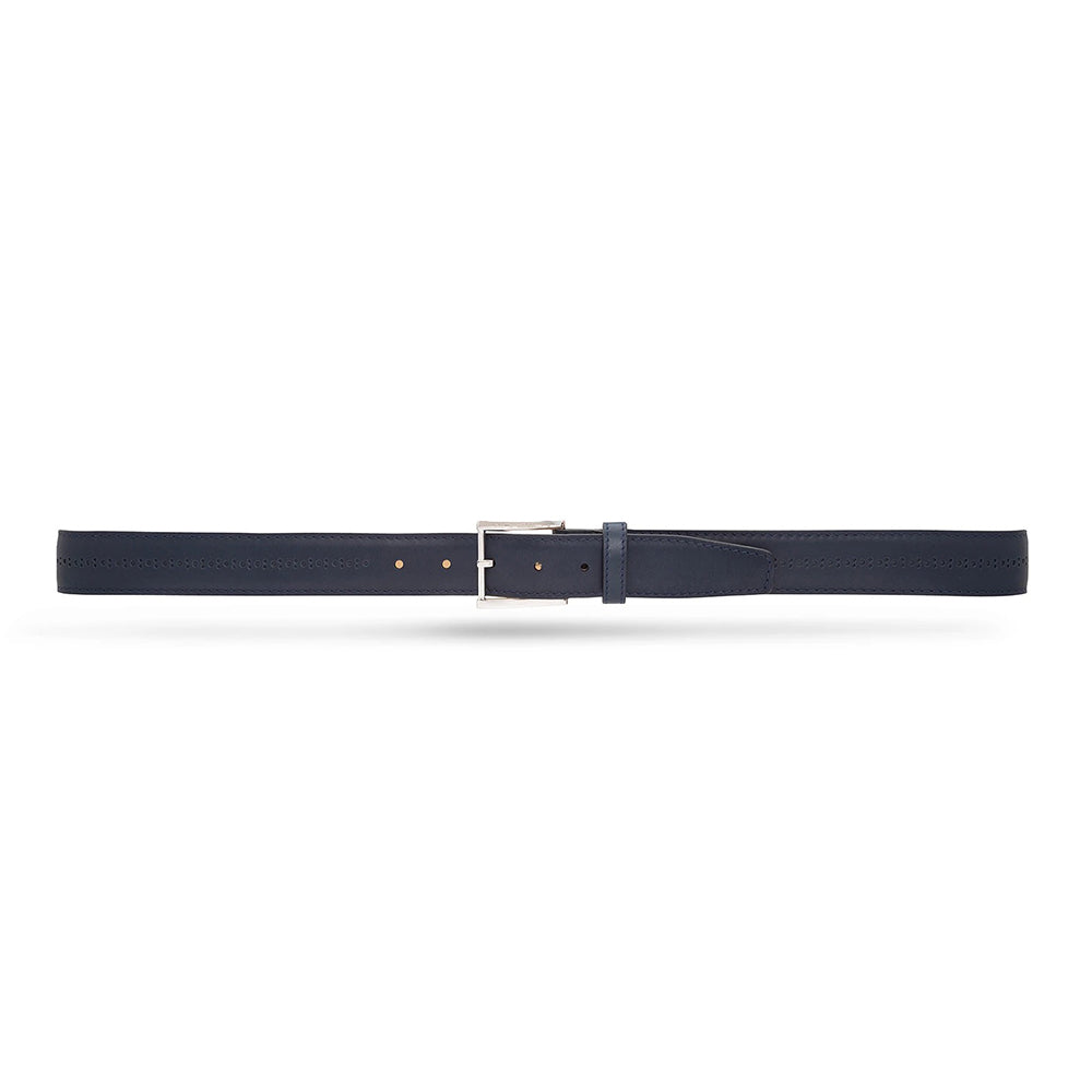 Moreschi 307025A Calfskin Belt Navy Blue