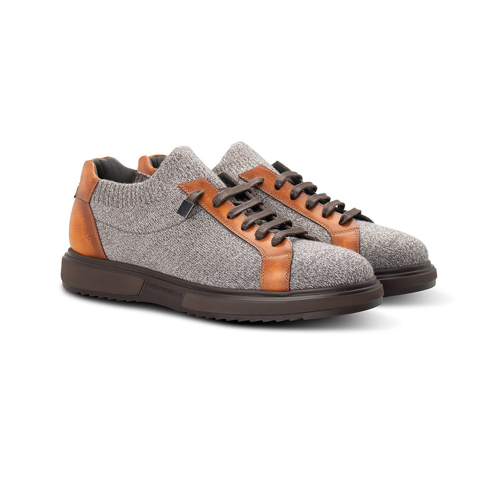 Moreschi 3261506 Wool Knit Sneakers Grey/ Brown