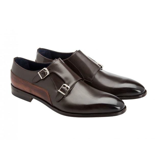 Moreschi 41786B Double Monk Strap Shoes Brown