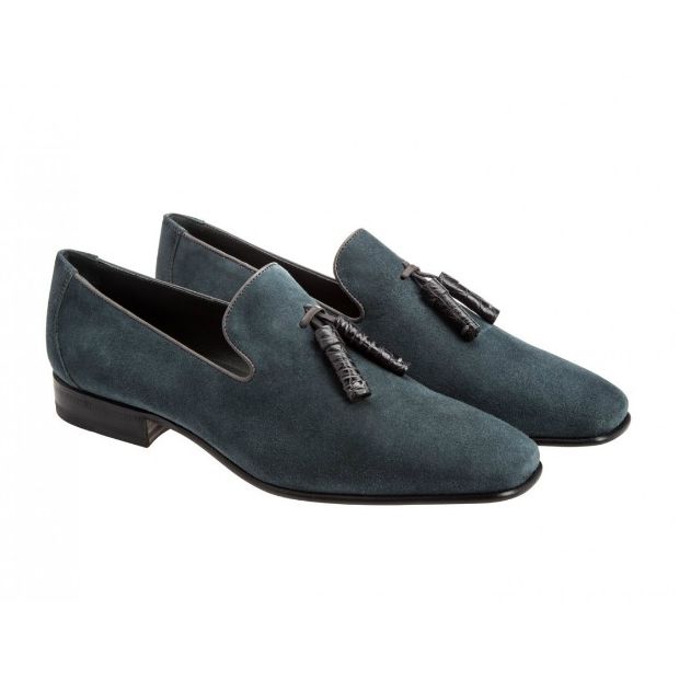Moreschi 41840 Suede Tassel Loafers Ash