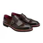 Moreschi 41877 Monk Strap Fringe Shoes Brown