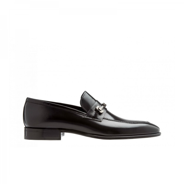 Moreschi 41886 Kangaroo & Calfskin Loafers Black (SPECIAL ORDER)