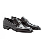 Moreschi 41886 Kangaroo & Calfskin Loafers Black