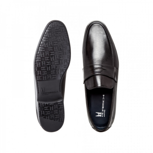 Moreschi 42320NE Buffalo and Kangaroo Leather Loafers Black (SPECIAL ORDER)