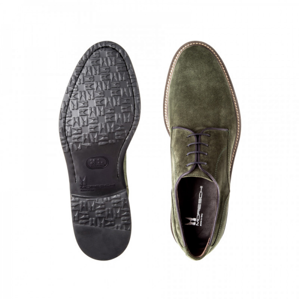 Moreschi 42379VS Suede Leather Derby Shoes Green (SPECIAL ORDER)