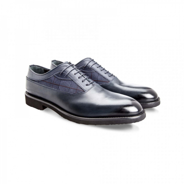 Moreschi 42449 Printed Leather Oxfords Blue (SPECIAL ORDER)