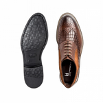 Moreschi 42515 Crocodile print Oxford Dark Brown (SPECIAL ORDER)