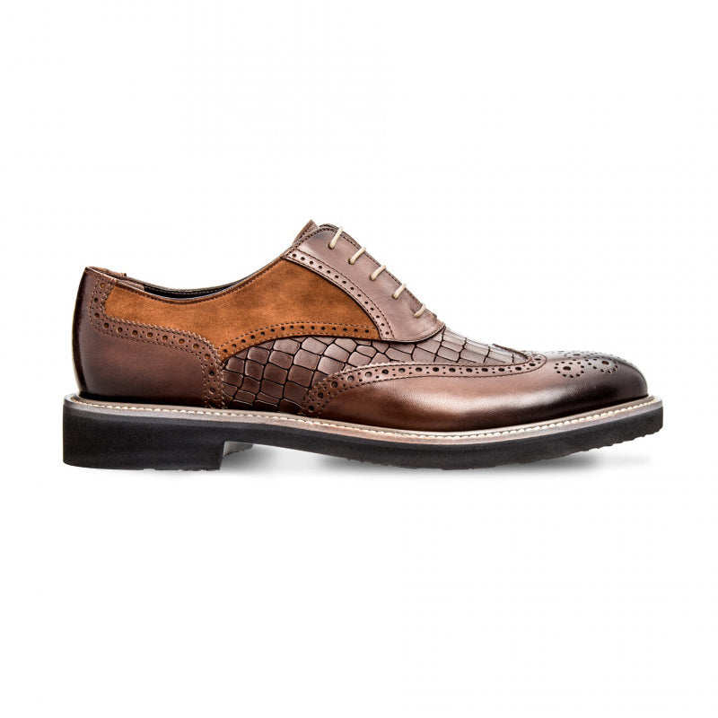 Moreschi 42515 Crocodile print Oxford Dark Brown
