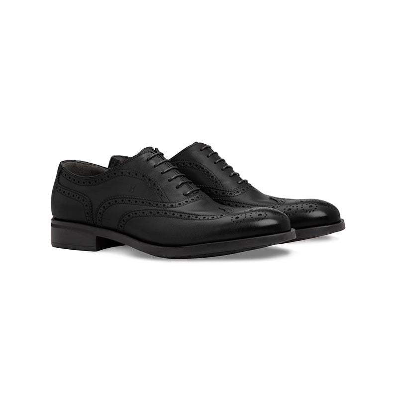 Moreschi 43583 Calfskin Oxford Shoes Black