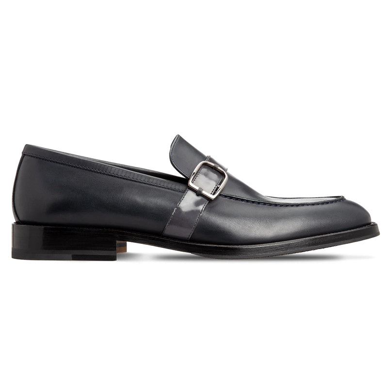 Moreschi 43586 Calfskin Loafer Shoes Dark Blue