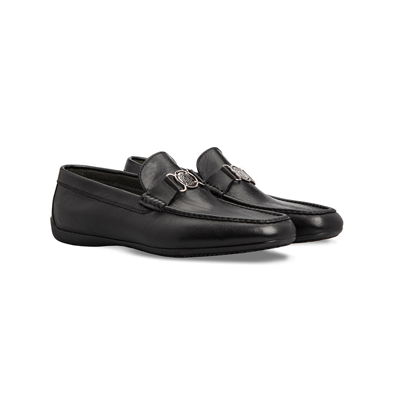 Moreschi 43590 Calfskin Loafer Shoes Black