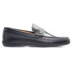 Moreschi 43720 Goatskin And Tejus Leather Loafer Dark Blue
