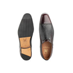 Moreschi 43931 Leather Slip On Shoes Bordeaux / Black