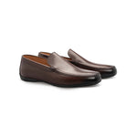 Moreschi 43935 Calfskin Slip On Loafers Dark Brown