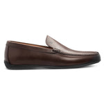 Moreschi 43935 Calfskin Slip On Loafers Dark Brown