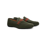 Moreschi 43940 Suede Slip On Shoes Green / Brown