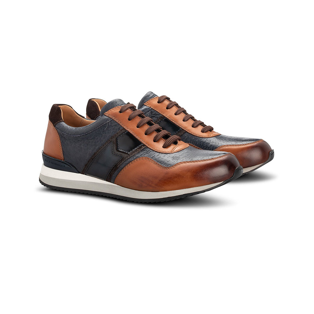 Moreschi 43973 Bimaterial Sneakers Light Brown / Dark Blue