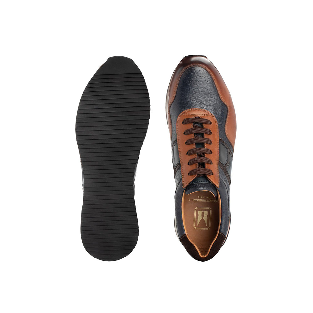 Moreschi 43973 Bimaterial Sneakers Light Brown / Dark Blue