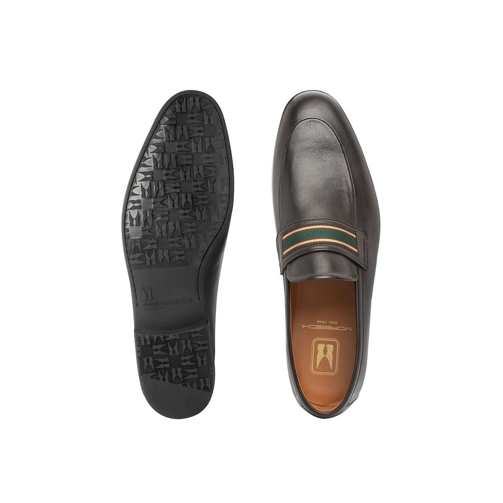 Moreschi 44057 Leather Slip-on Loafers Dark Brown