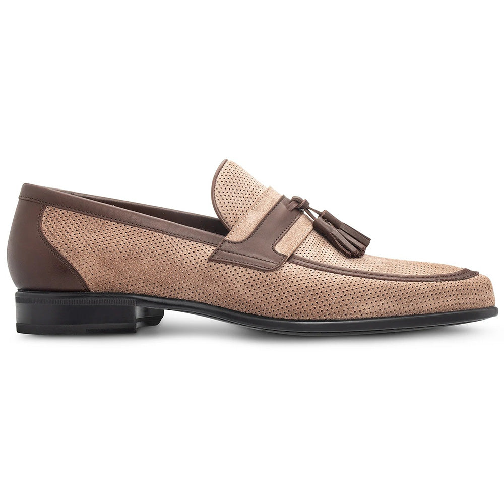 Moreschi 44059-BE Perforated Leather Loafers Beige