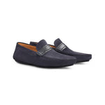 Moreschi 44070 Suede Driving Loafers Dark Blue