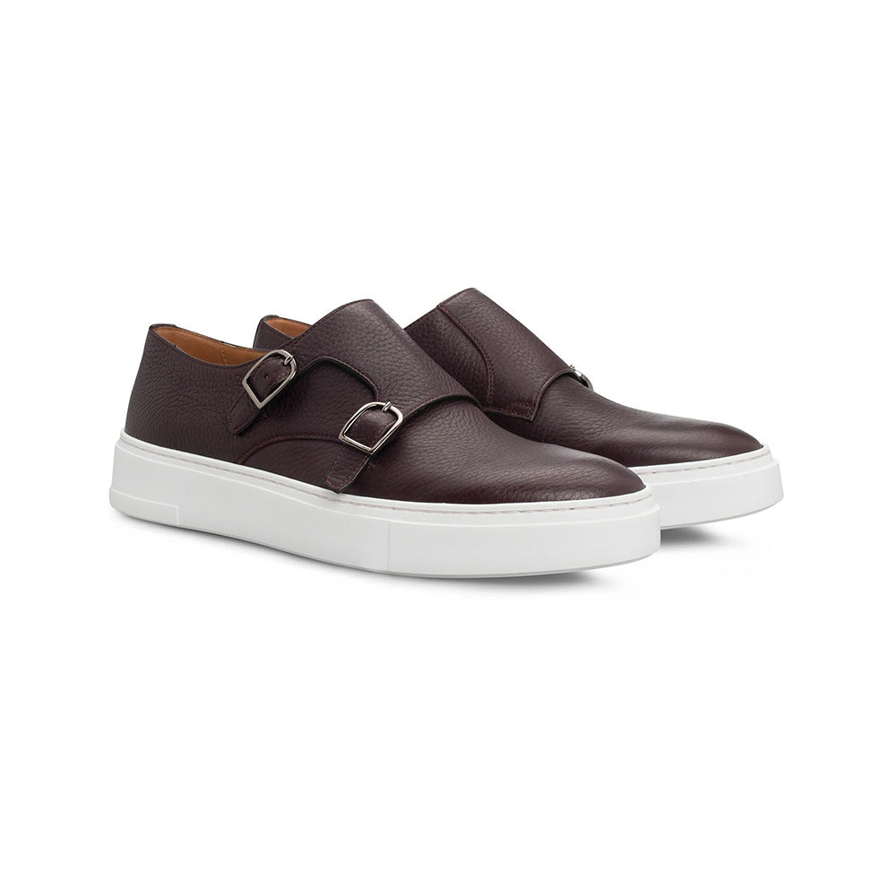 Moreschi 44092 Leather Double Monkstrap Shoes Bordeaux