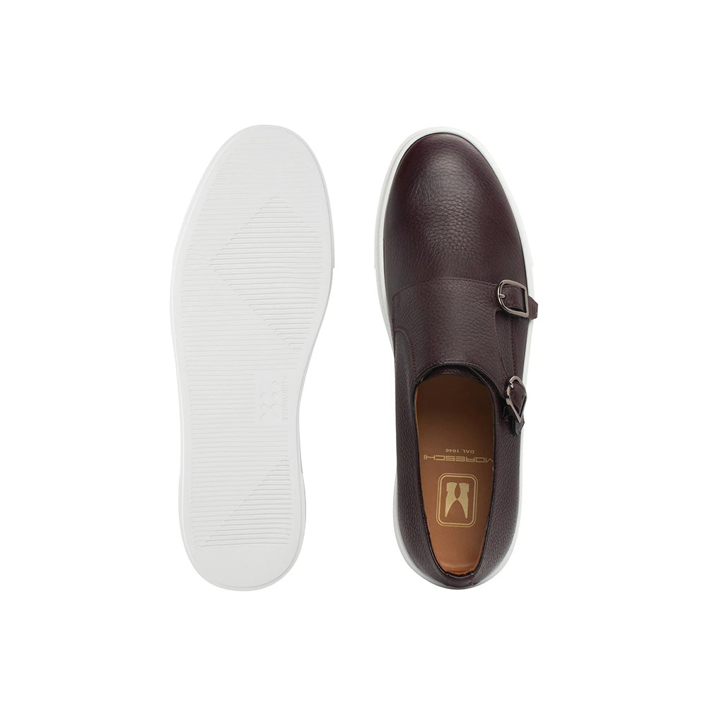 Moreschi 44092 Leather Double Monkstrap Shoes Bordeaux