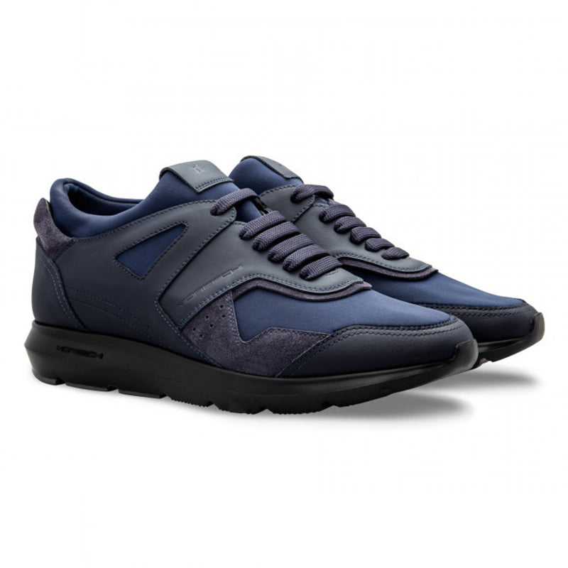 Moreschi 80038 02 Calfskin and Suede Sneakers Dark Blue
