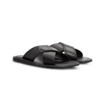 Moreschi 92035-01-NE Leather Slide Sandals Black