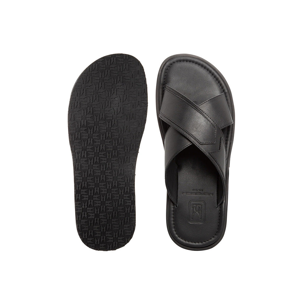 Moreschi 92035-01-NE Leather Slide Sandals Black