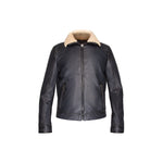Moreschi RAMPUR02 Soft Leather blouson with sheepskin collar Dark Blue