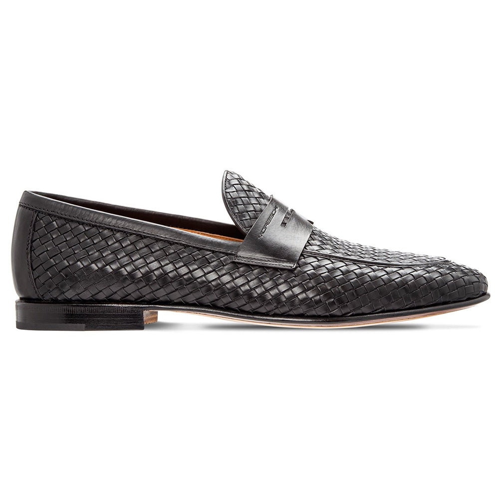 Moreschi Agadir Woven Slip-on Loafers Black
